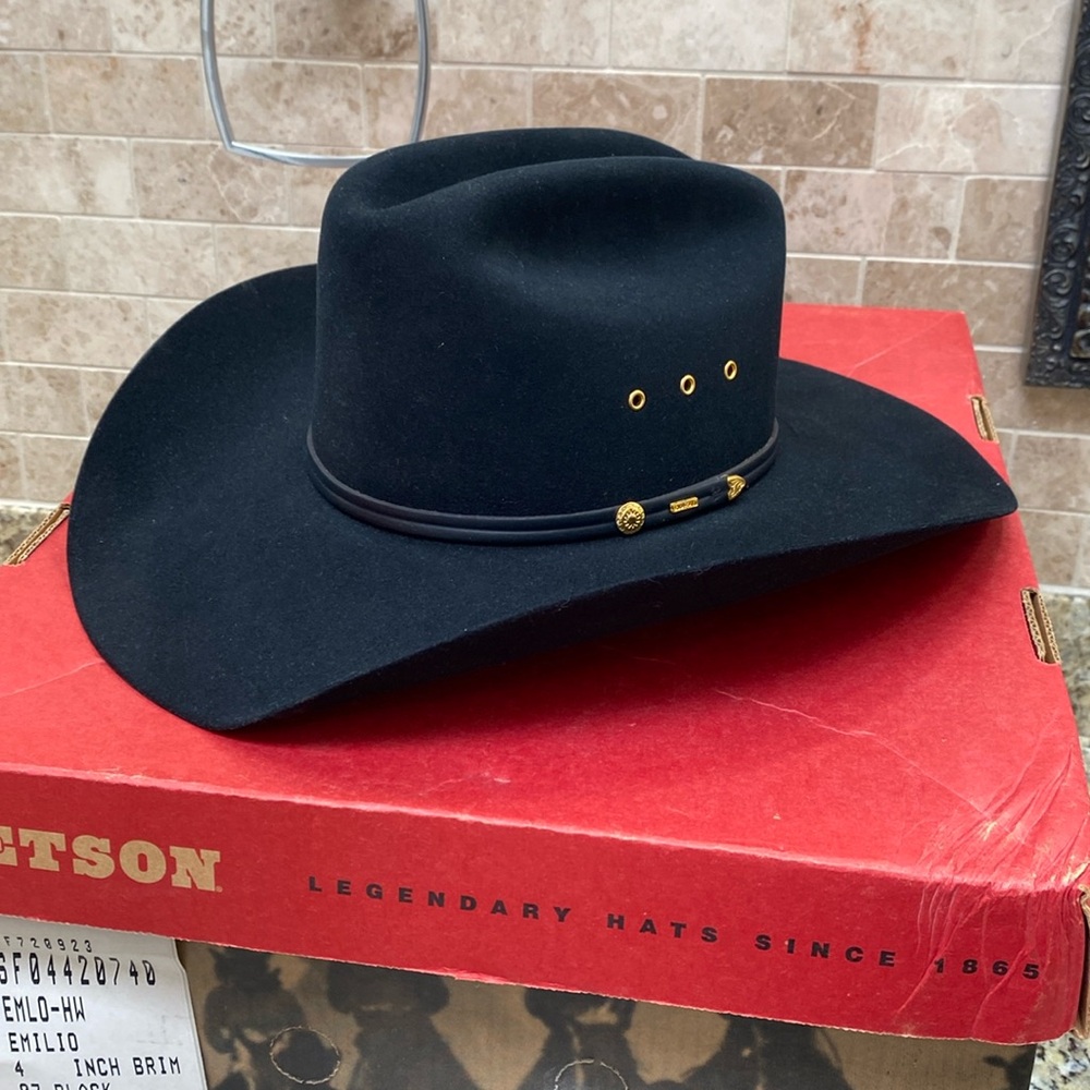 Stetson Black Cowboy Hat 7 1/4